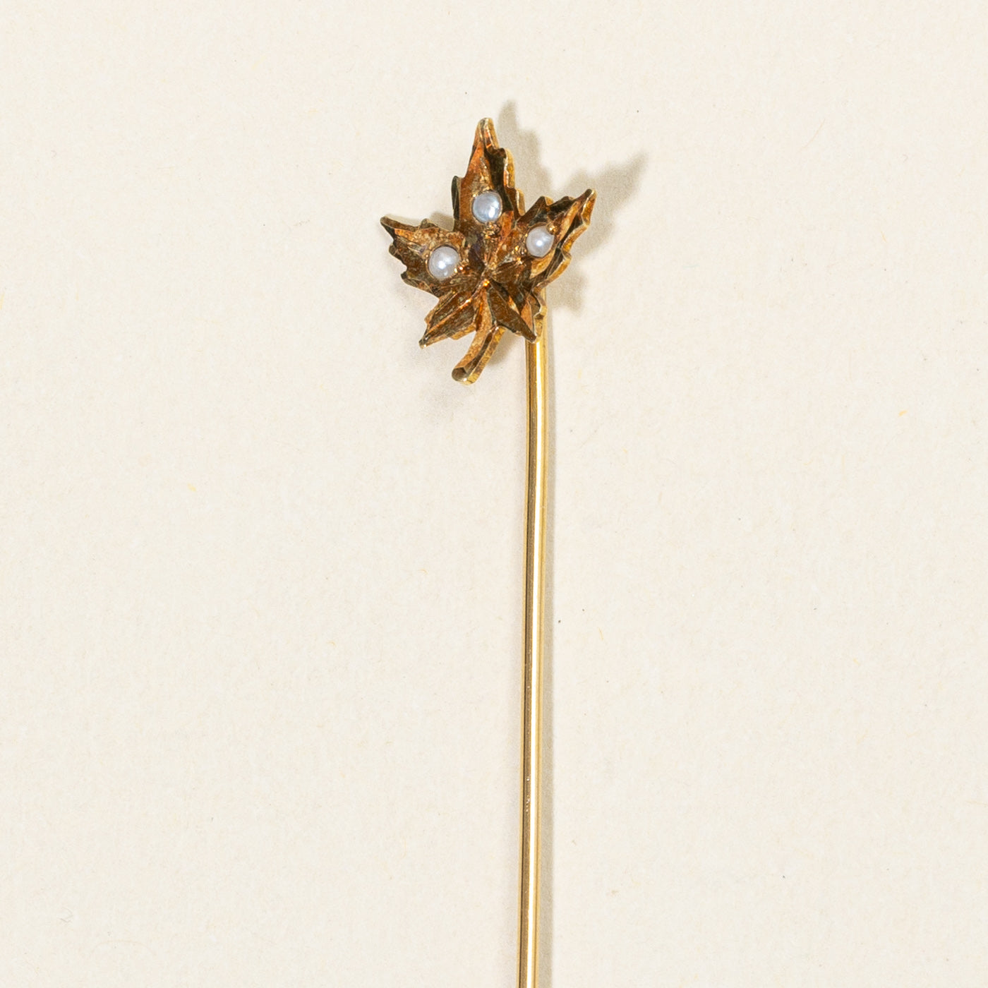 Seed Pearl Maple Leaf Pin