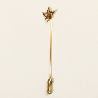 Seed Pearl Maple Leaf Pin