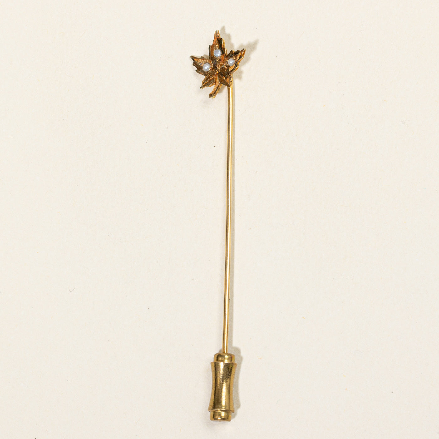 Seed Pearl Maple Leaf Pin