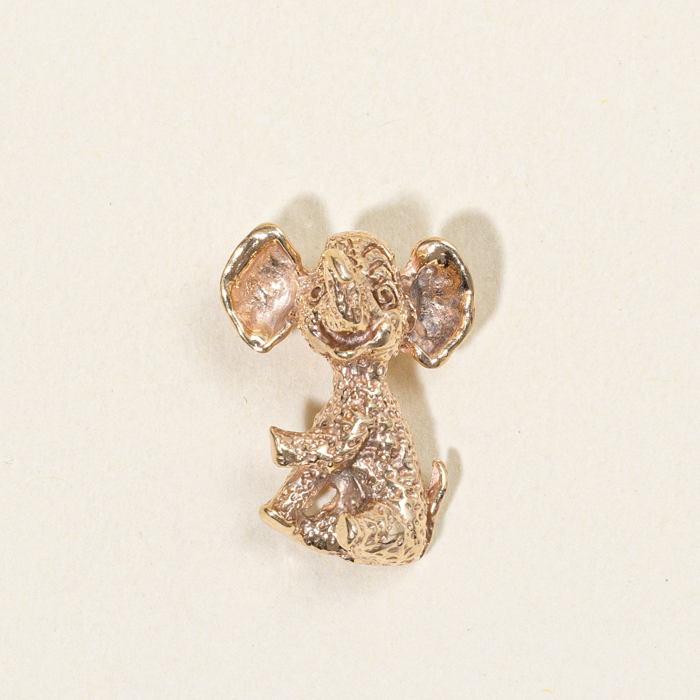 14k Yellow Gold Elephant Brooch