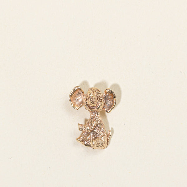 14k Yellow Gold Elephant Brooch