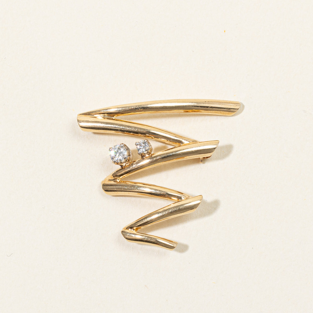 Diamond Cursive Brooch | 0.20ctw