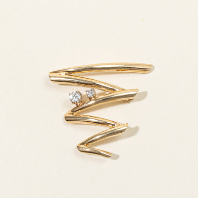 Diamond Cursive Brooch | 0.20ctw |