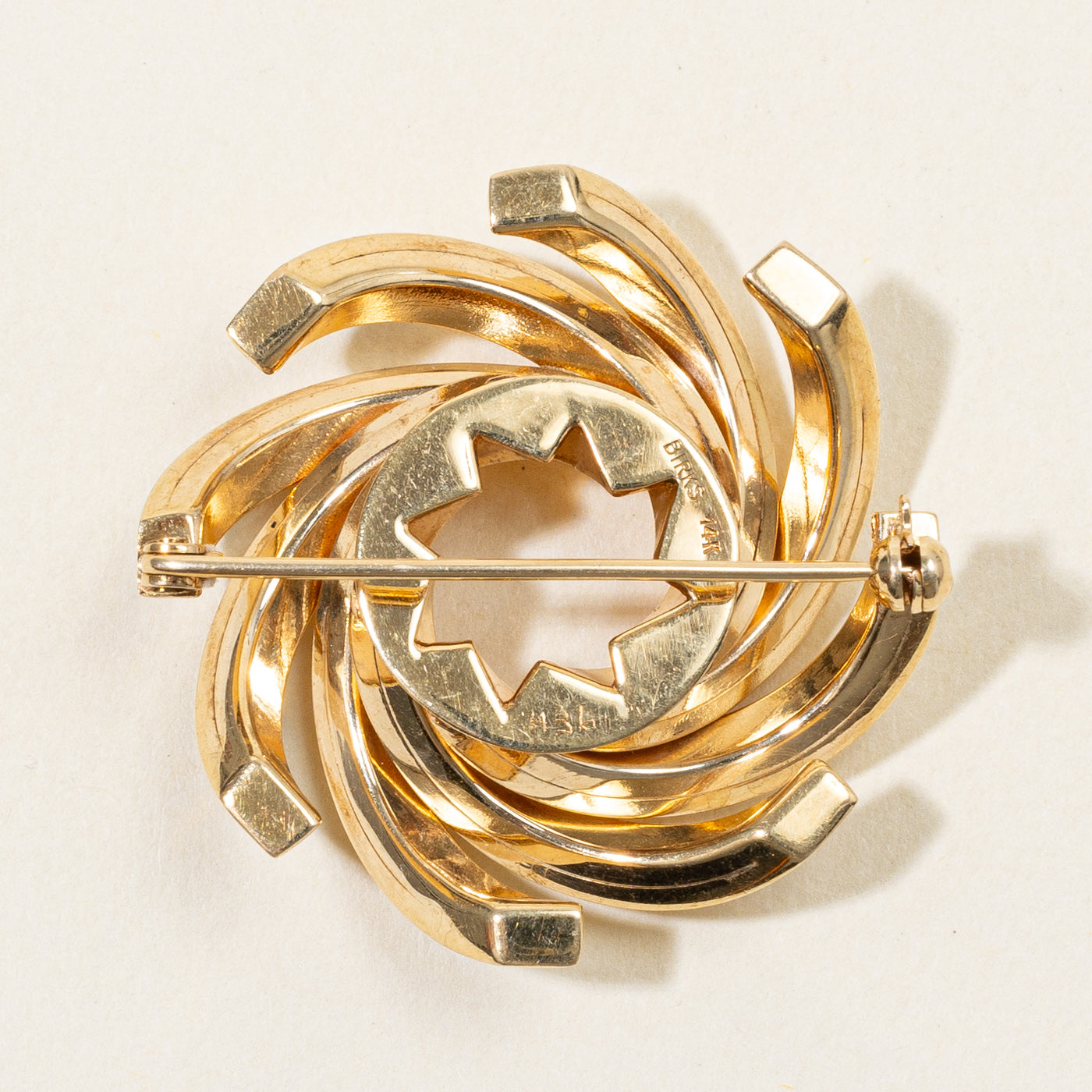 'Birks' 14k Yellow Gold Brooch