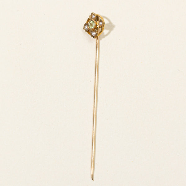 Peridot & Seed Pearl Pin | 0.07ct |