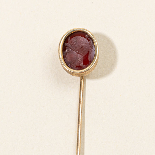 Carved Carnelian Portrait Pin | 1.20ct |