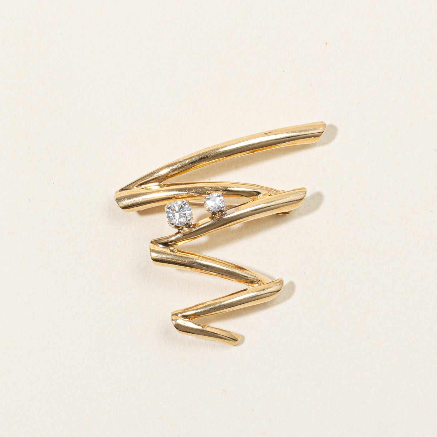 Diamond Zigzag Brooch | 0.20ctw |