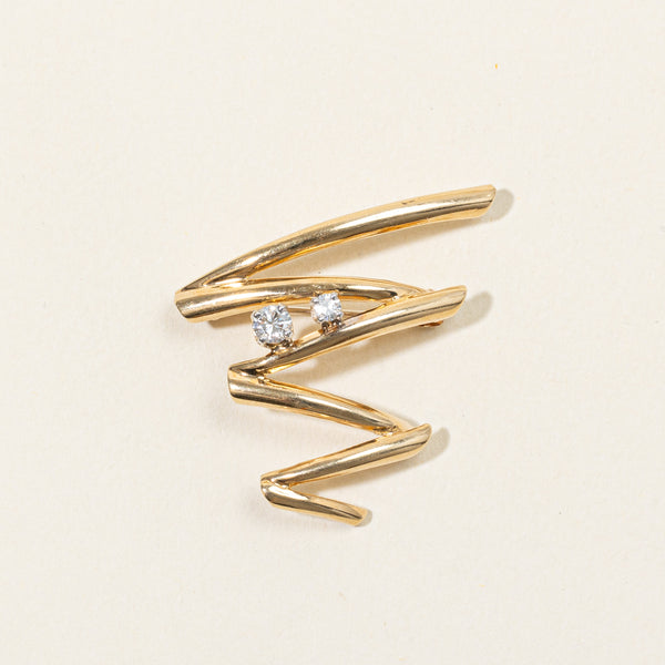 Diamond Zigzag Brooch | 0.20ctw |