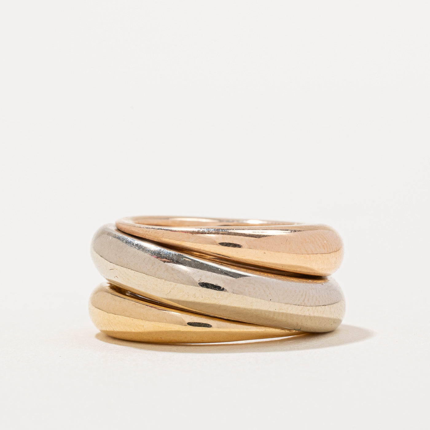 Bague Cartier' Italian Tri Tone | Taille 5,5 | 