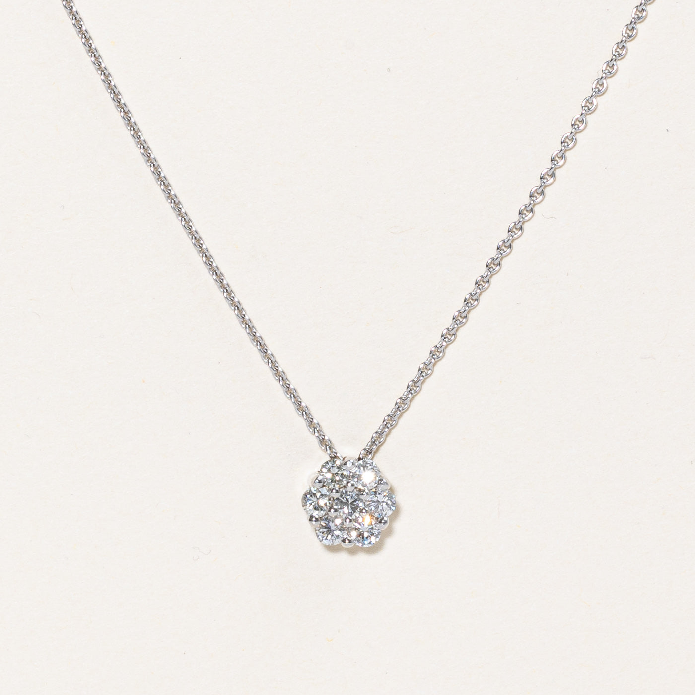 Birks' Diamond Cluster Pendant Necklace | 0.40ctw | 18" |