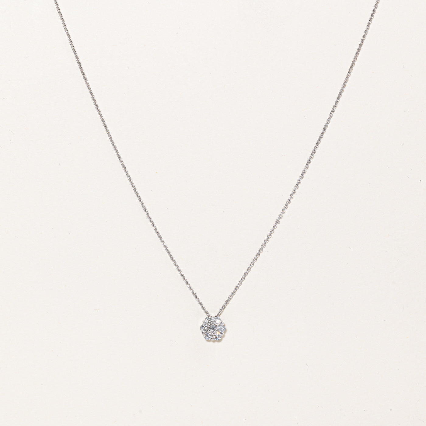 Birks' Diamond Cluster Pendant Necklace | 0.40ctw | 18" |