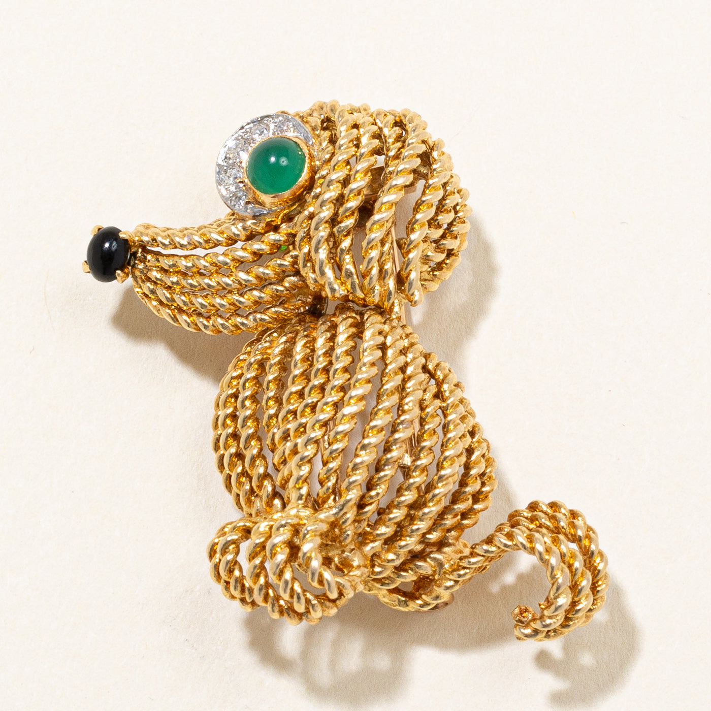 'Boucheron' Vintage 1962 Paris Gold Dog Brooch | 0.44ctw |