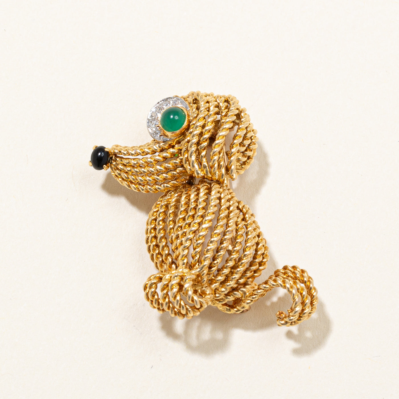 'Boucheron' Vintage 1962 Paris Gold Dog Brooch | 0.44ctw |