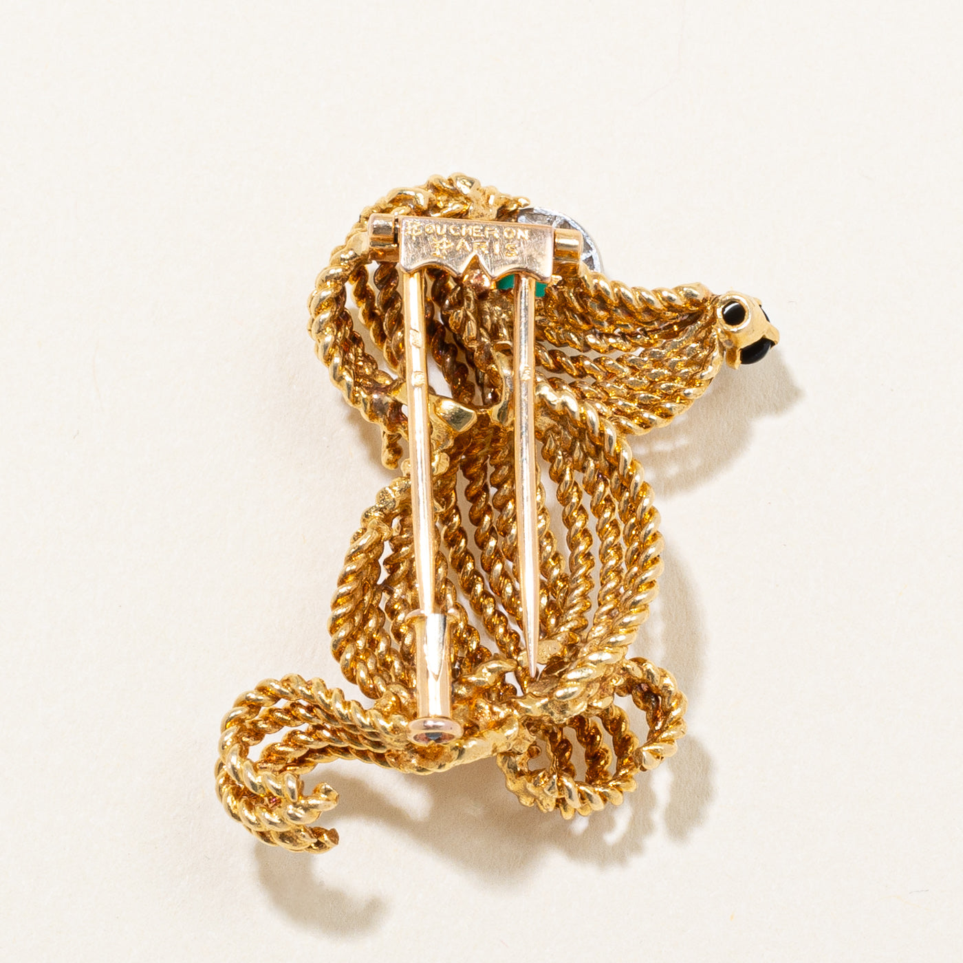 'Boucheron' Vintage 1962 Paris Gold Dog Brooch | 0.44ctw |