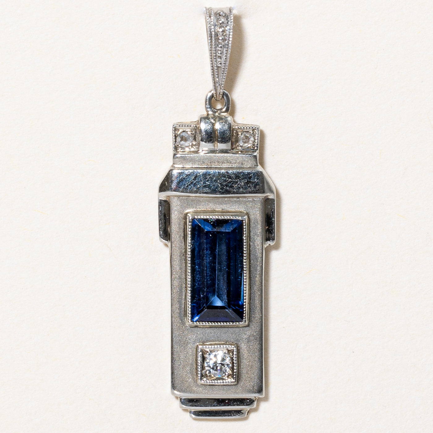 Birks' German Synthetic Sapphire & Natural Diamond Pendant | 1.00ct, 0.04ctw |