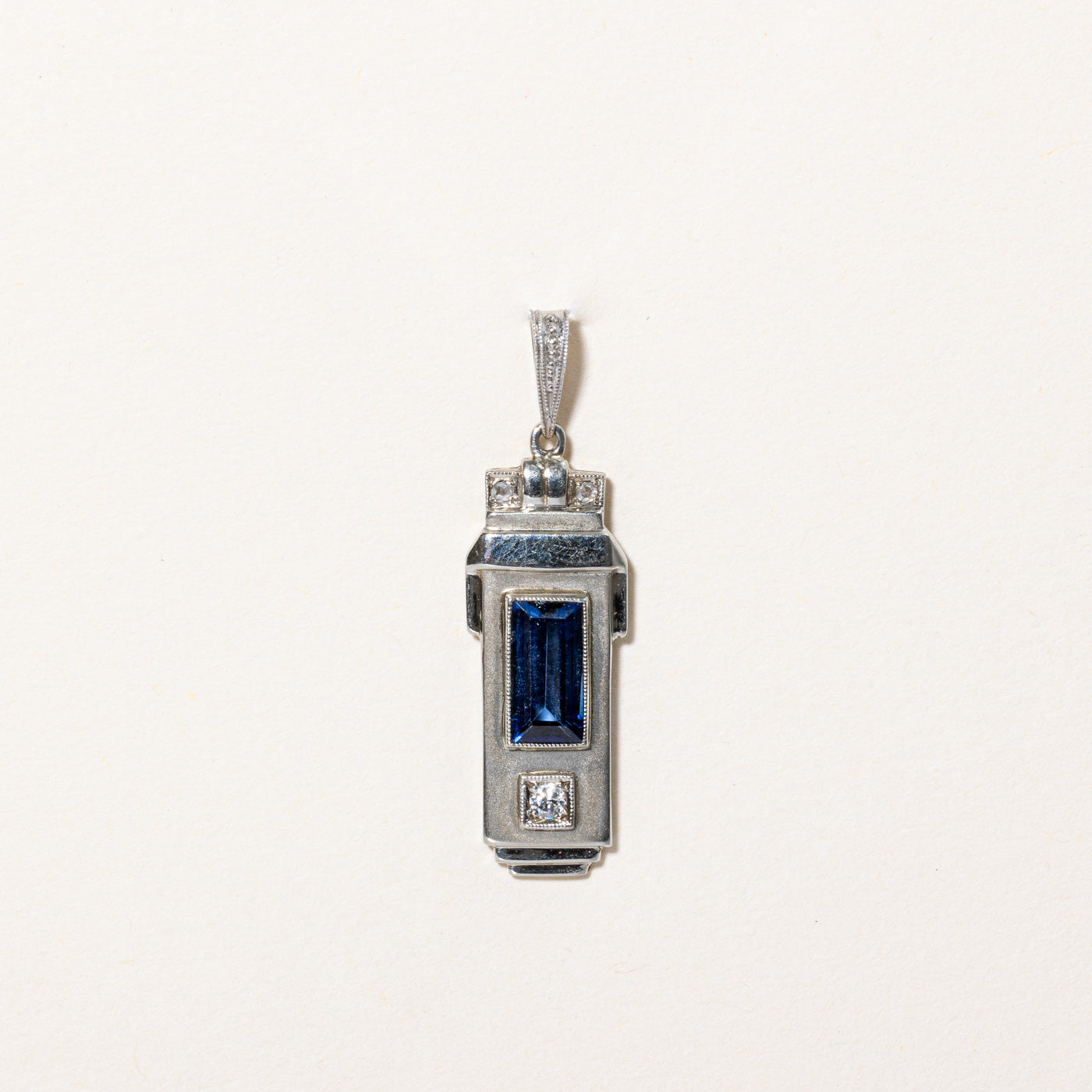 Birks' German Synthetic Sapphire & Natural Diamond Pendant | 1.00ct, 0.04ctw |