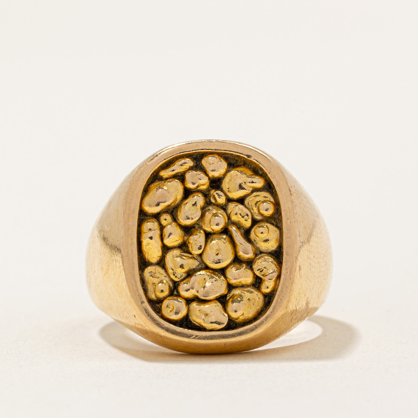 Cavelti' 18k Yellow Gold Nugget Ring | SZ 7.5 |