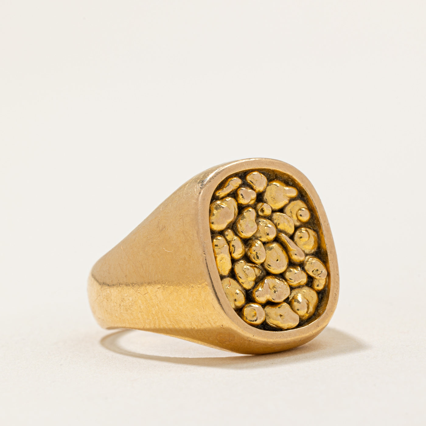 Cavelti' 18k Yellow Gold Nugget Ring | SZ 7.5 |