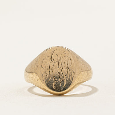 Birks' 14k Yellow Gold JF Signet Ring | SZ 9 |