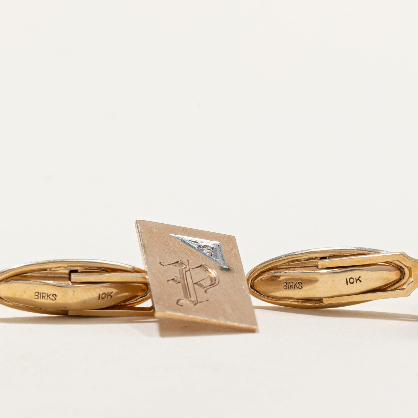 Birks' Diamond P Initial Cufflinks | 0.04ctw |
