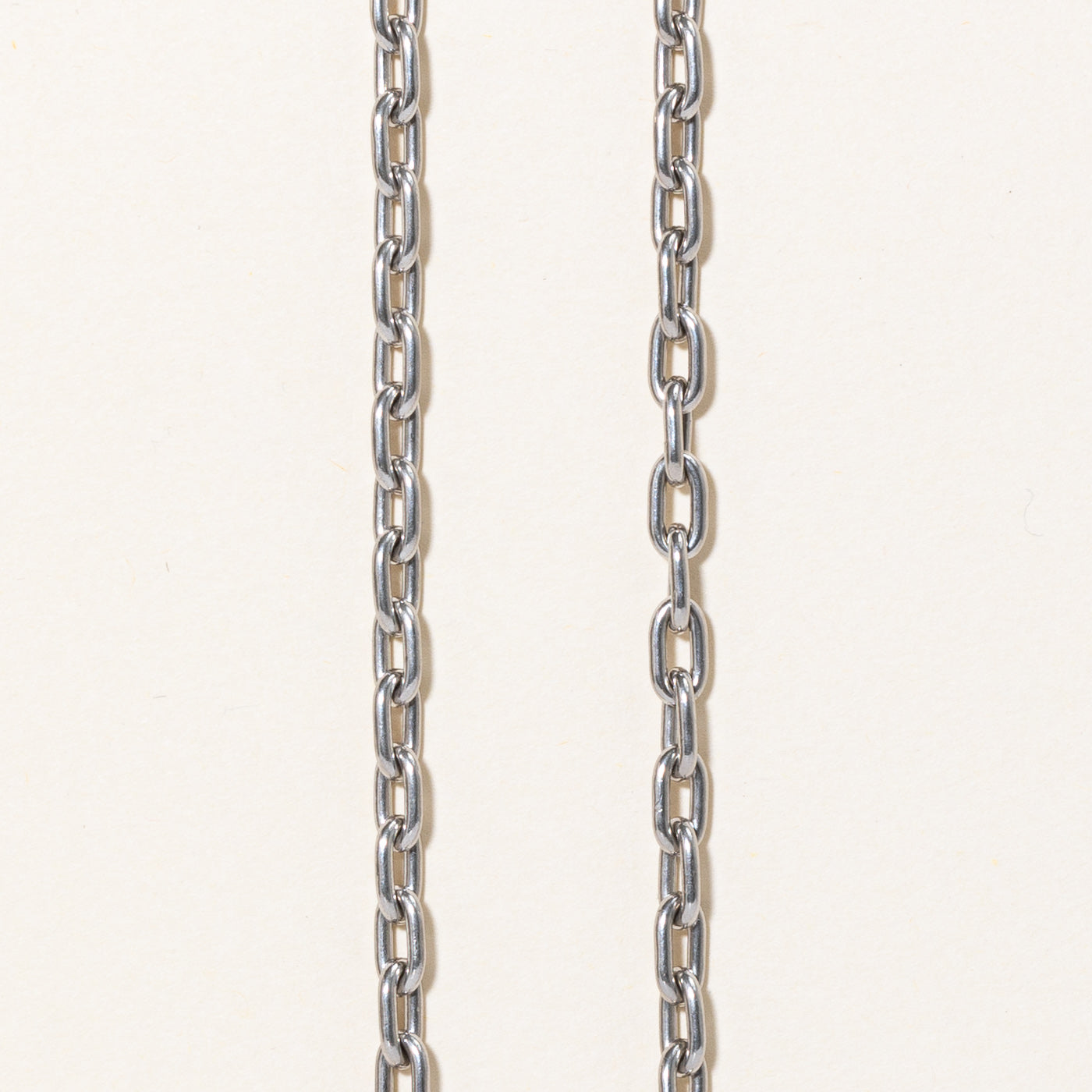 Italian Platinum Oval Link Necklace | 23