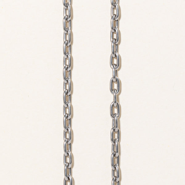 Italian Platinum Oval Link Necklace | 23