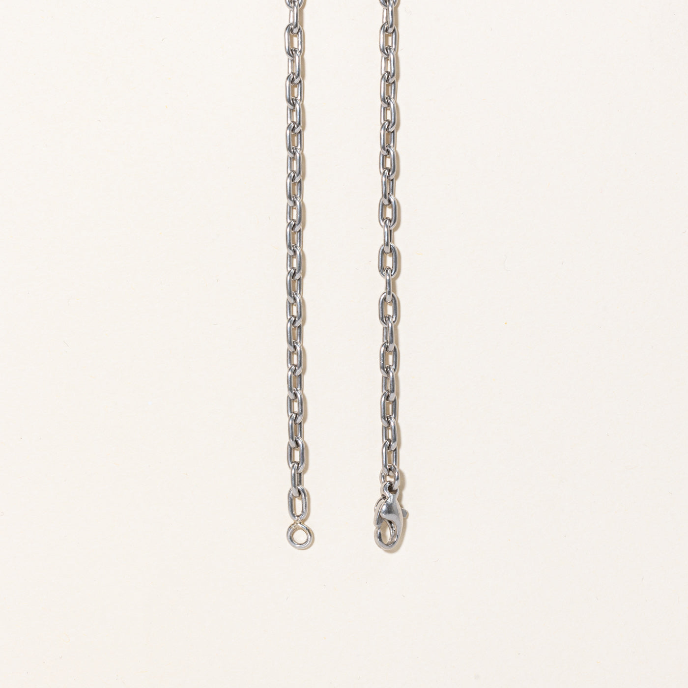 Italian Platinum Oval Link Necklace | 23