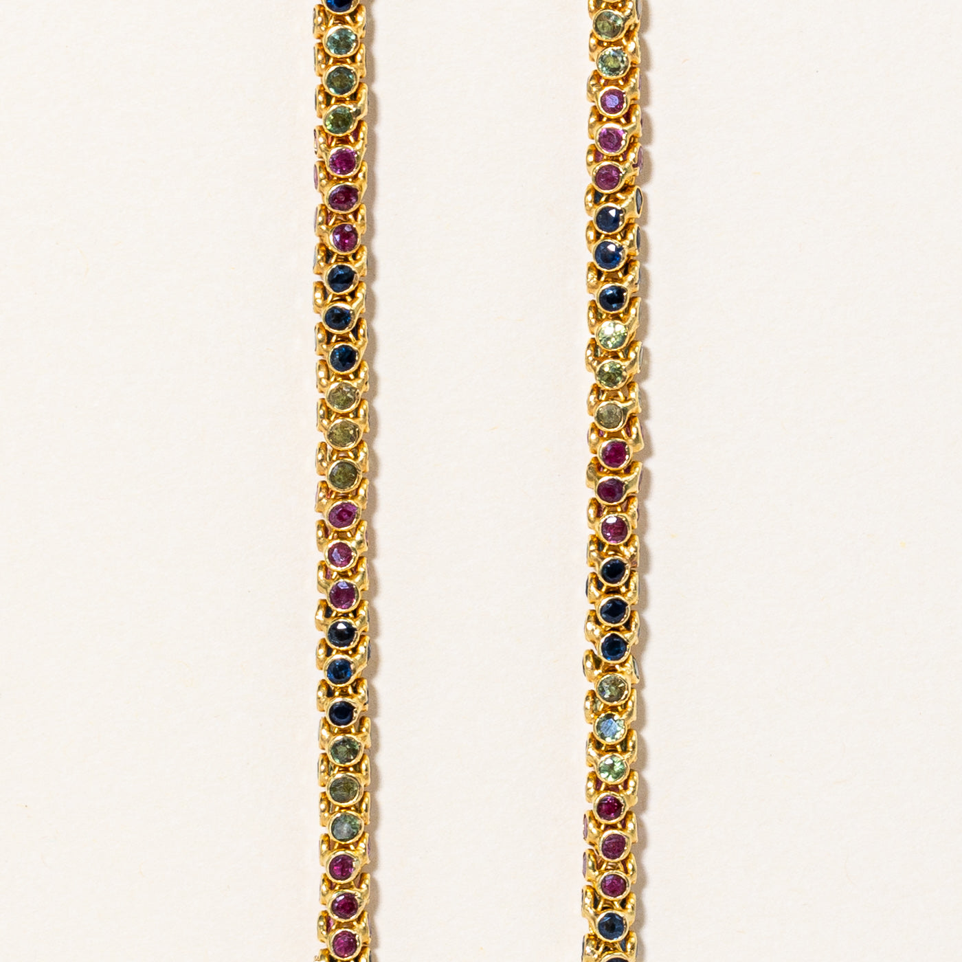 Multi Gemstone Bezel Set Necklace | 4.04ctw | 17" |