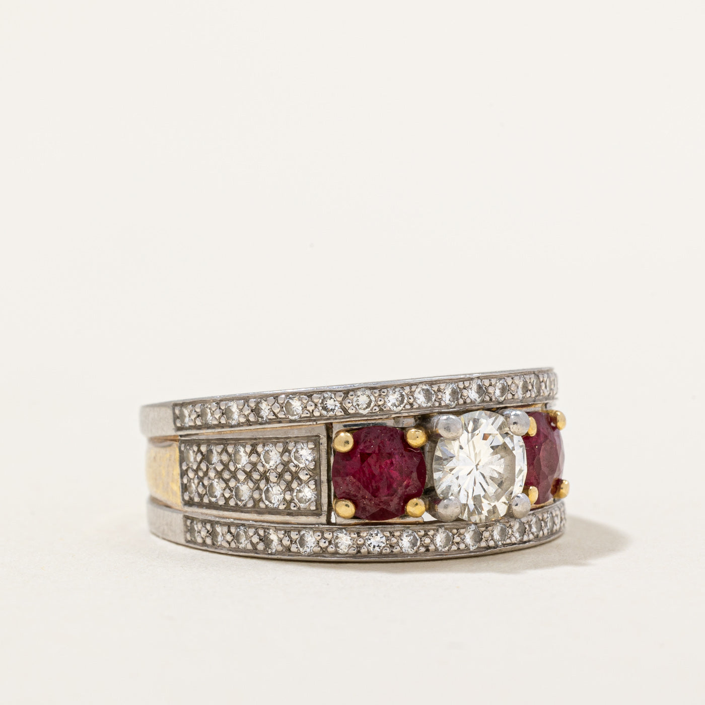 Patricia Vale' Diamond & Ruby Ring | 0.85ctw, 0.70ctw | SZ 7.25 |
