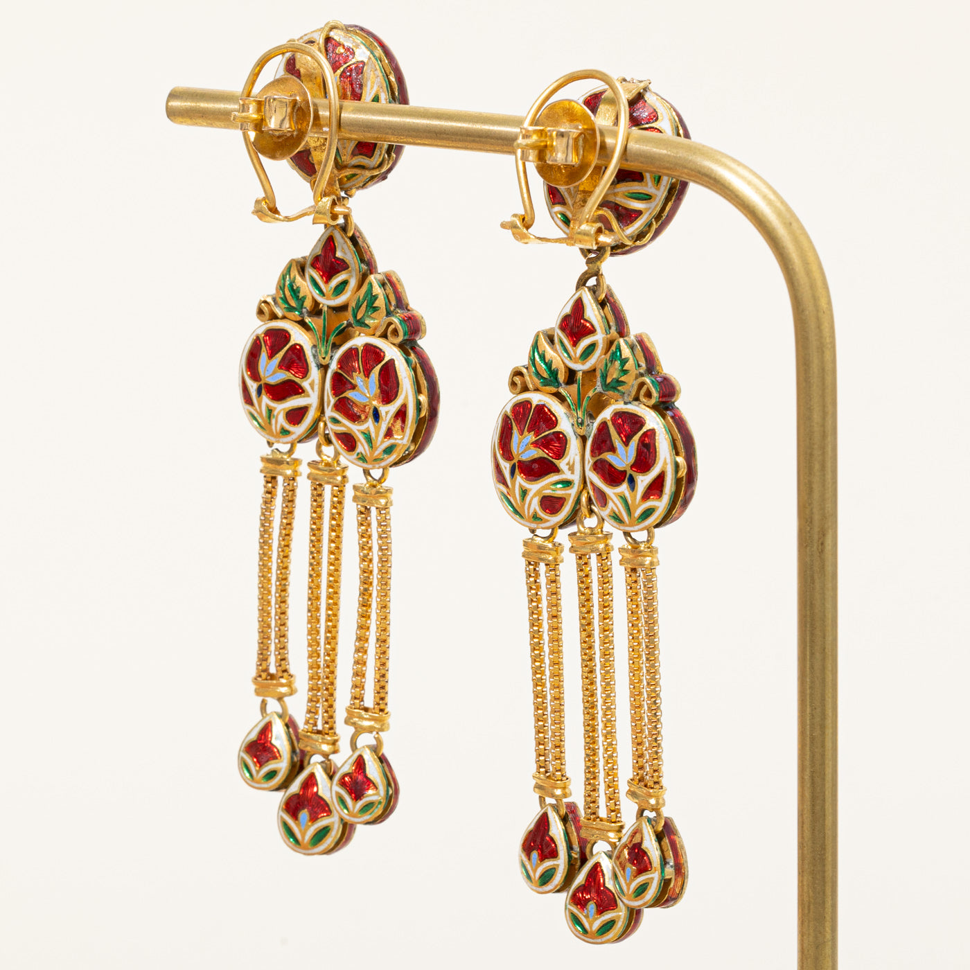 Diamond & Enamel Drop Earrings | 3.00ctw |