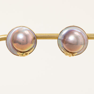 Blister Pearl Button Earrings