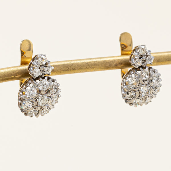 Antique Diamond Earrings | 2.26ctw |