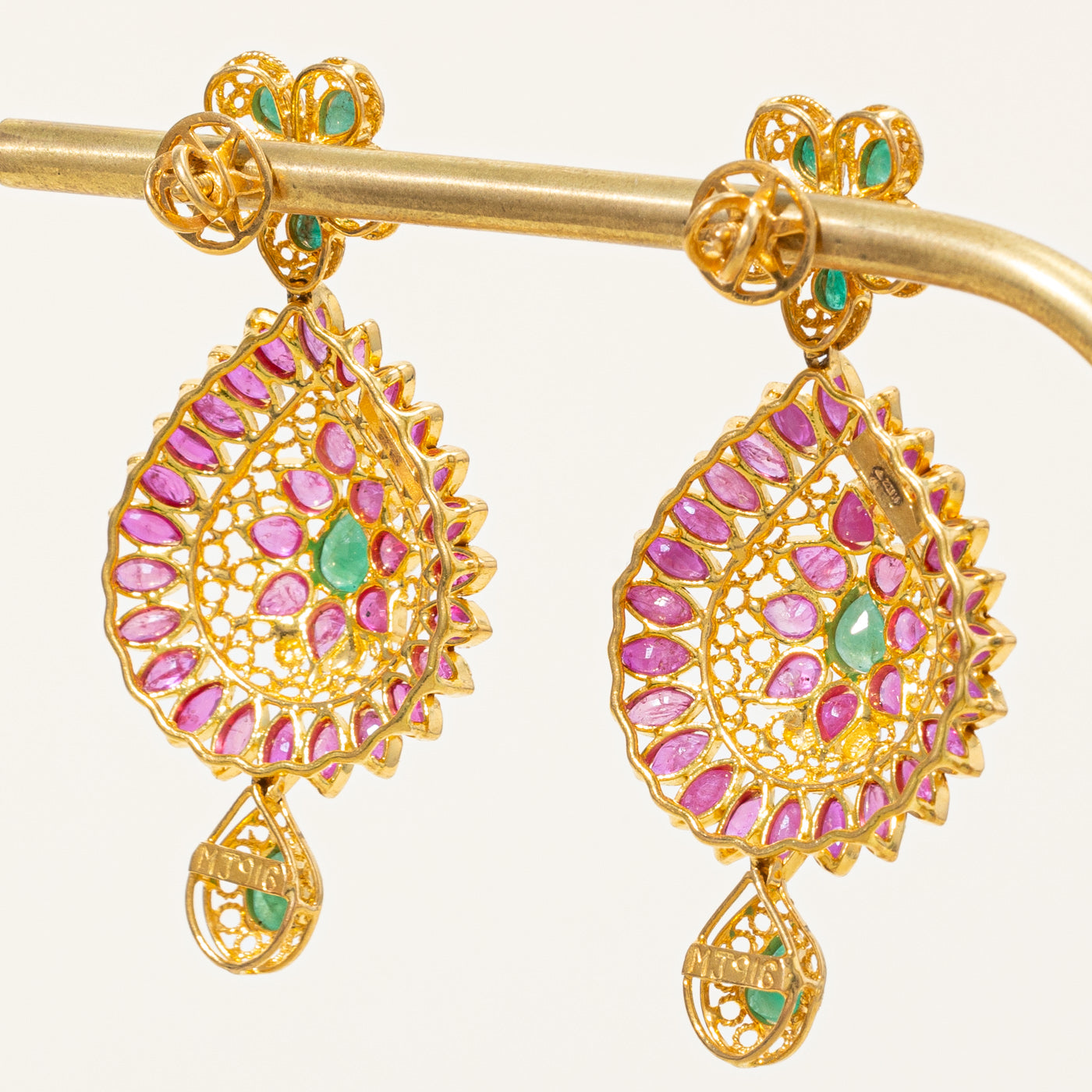 Ruby & Emerald Screw Back Earrings | 5.00ctw, 1.00ctw |