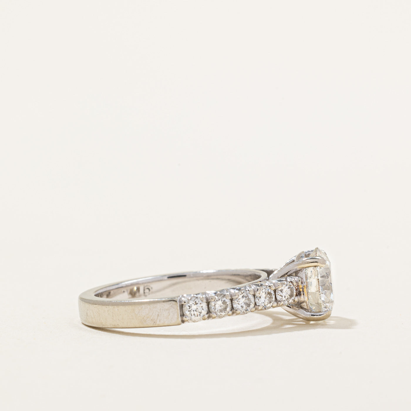 GIA Certified Diamond Engagement Ring | 1.54ctw SI2 H | SZ 4.25 |