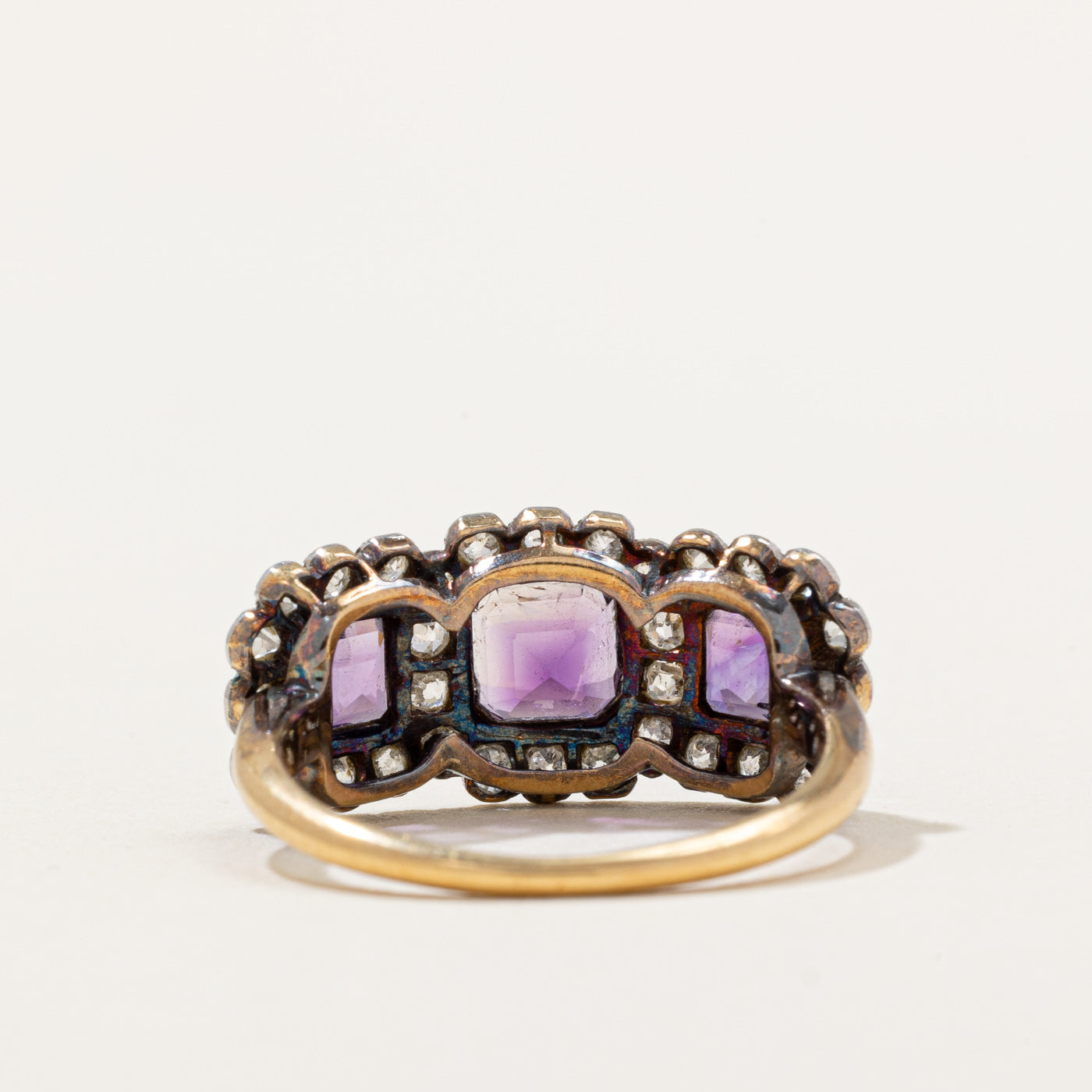 Victorian Amethyst & Diamond Cocktail Ring | 1.40ctw, 0.60ctw | SZ 7 |