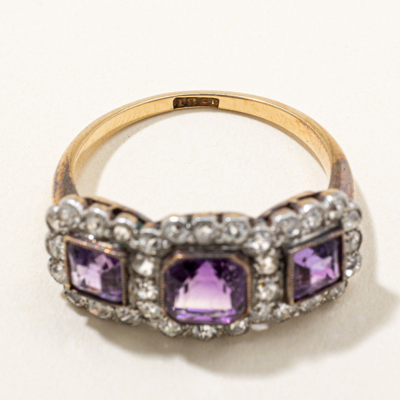 Victorian Amethyst & Diamond Cocktail Ring | 1.40ctw, 0.60ctw | SZ 7 |