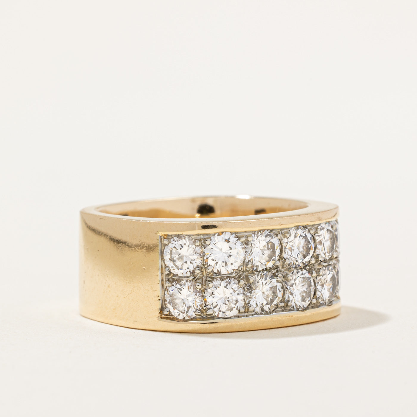 Bague sertie de diamants pavés | 2,40 ct | Taille 8,5 | 