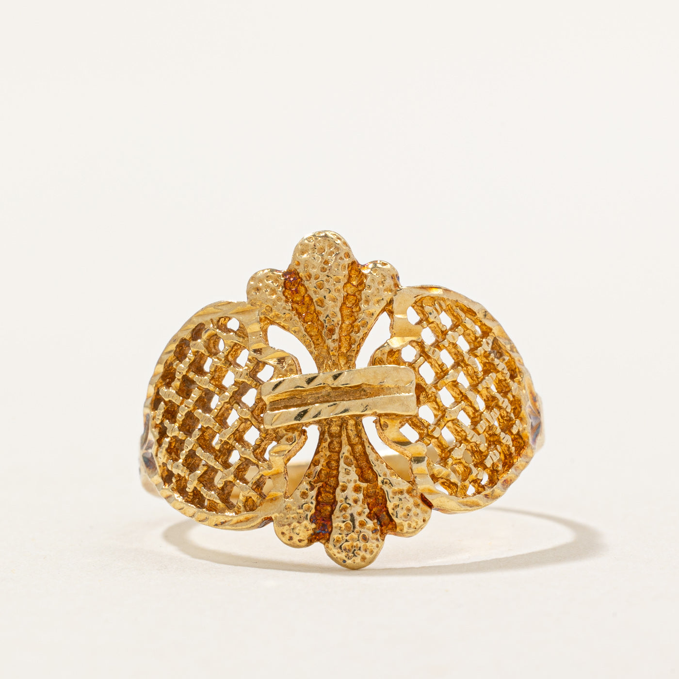 18k Yellow Gold Fleur De Lis Ring | SZ 7.75 |