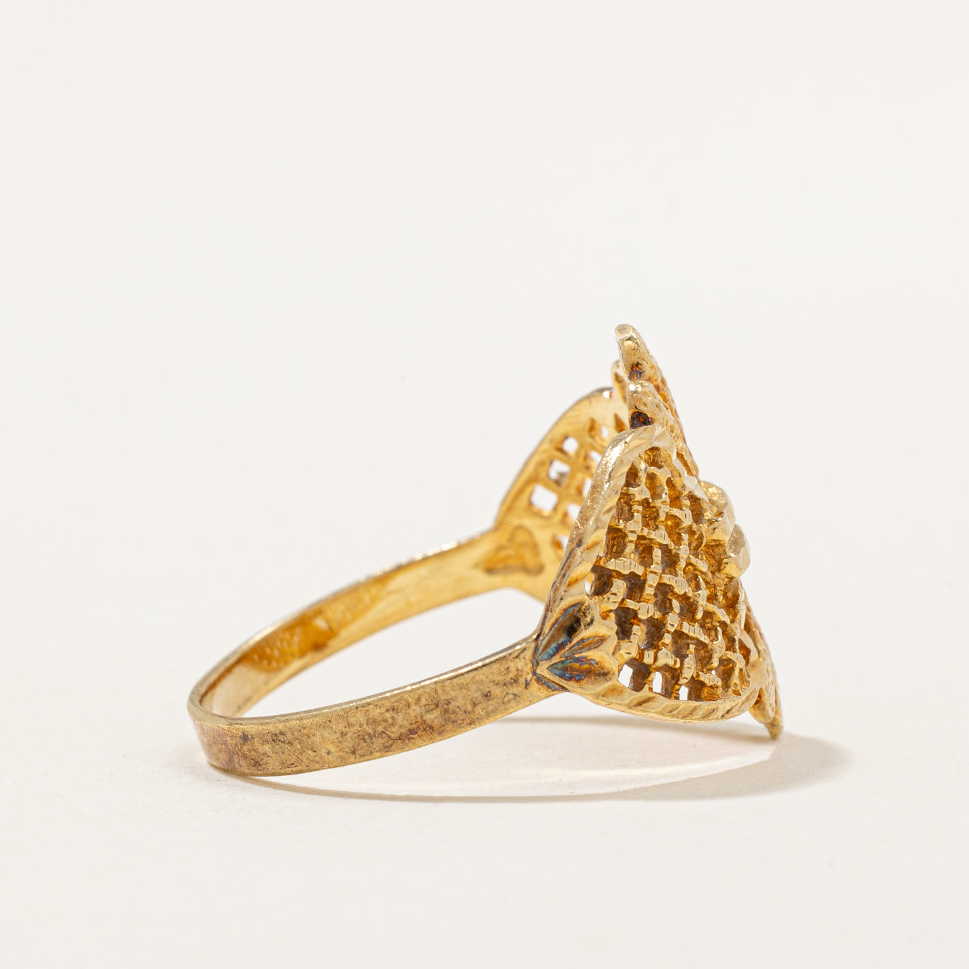 18k Yellow Gold Fleur De Lis Ring | SZ 7.75 |