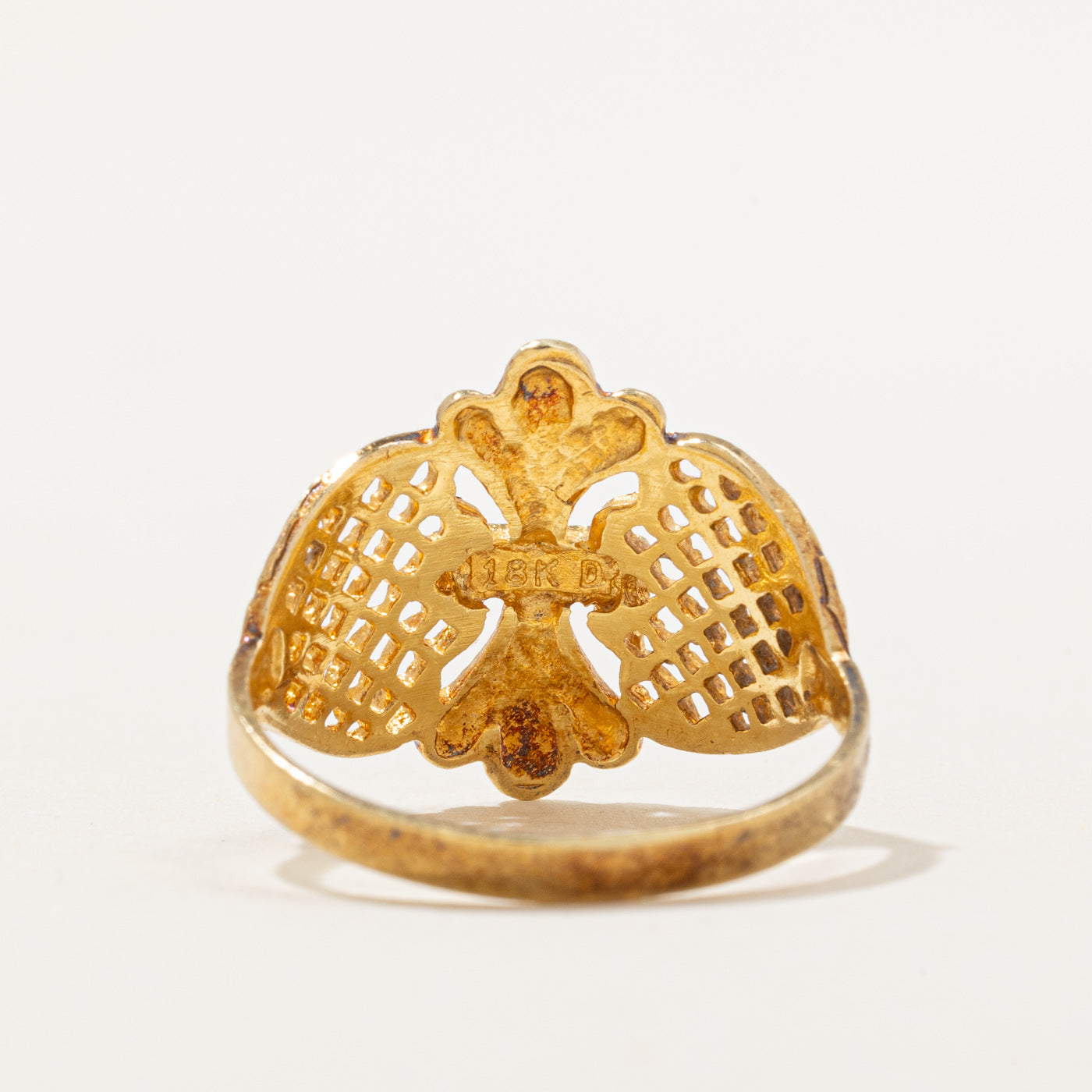 18k Yellow Gold Fleur De Lis Ring | SZ 7.75 |