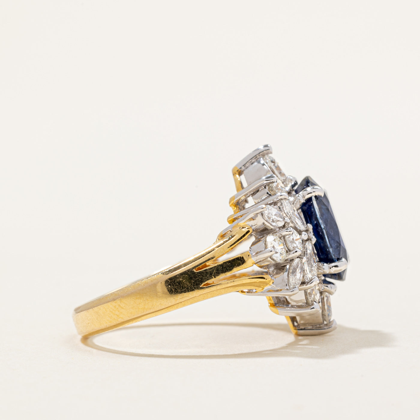 Sapphire & Diamond Cocktail Ring | 3.50ct, 2.46ctw | SZ 6.5 |