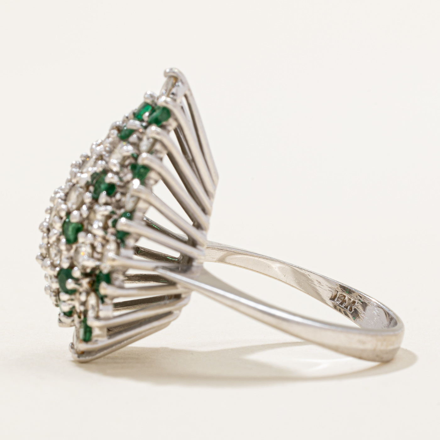 Diamond & Emerald Pear Shaped Cocktail Ring | 1.50ctw, 0.50ctw | SZ 6.25 |