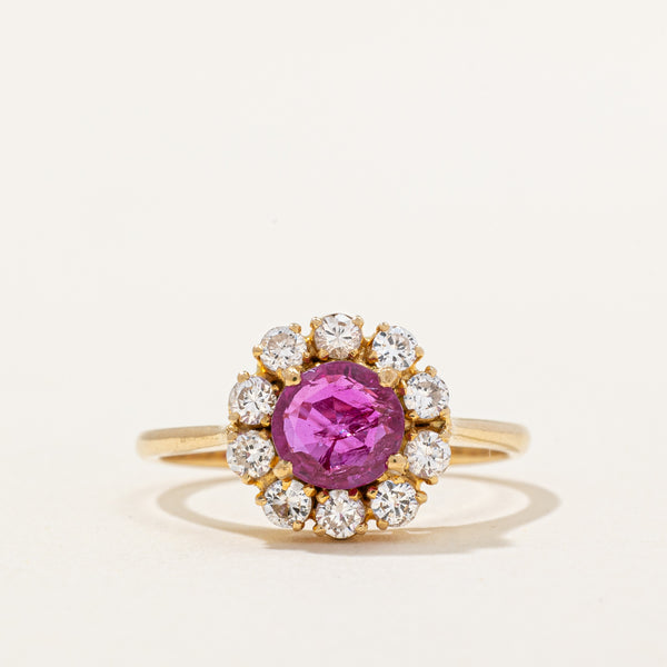 Ruby & Diamond Halo Ring | 0.55ct, 0.45ctw | SZ 5.75 |