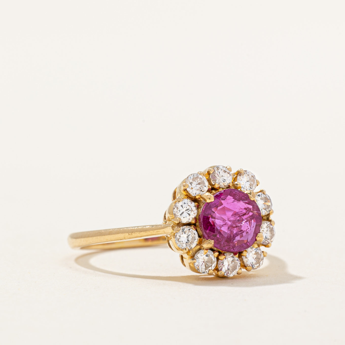 Ruby & Diamond Halo Ring | 0.55ct, 0.45ctw | SZ 5.75 |