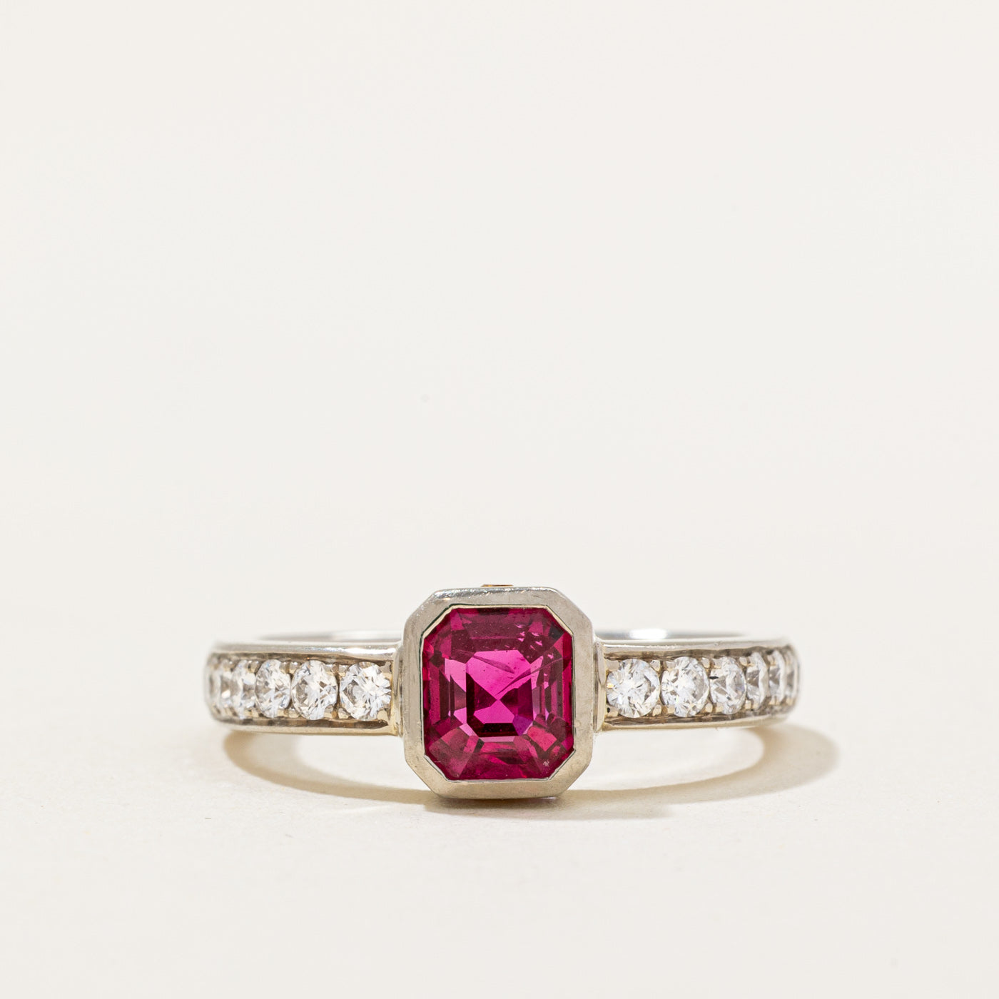 Ruby & Diamond Soft Square Ring | 1.05ct, 0.47ctw | SZ 5.75 |