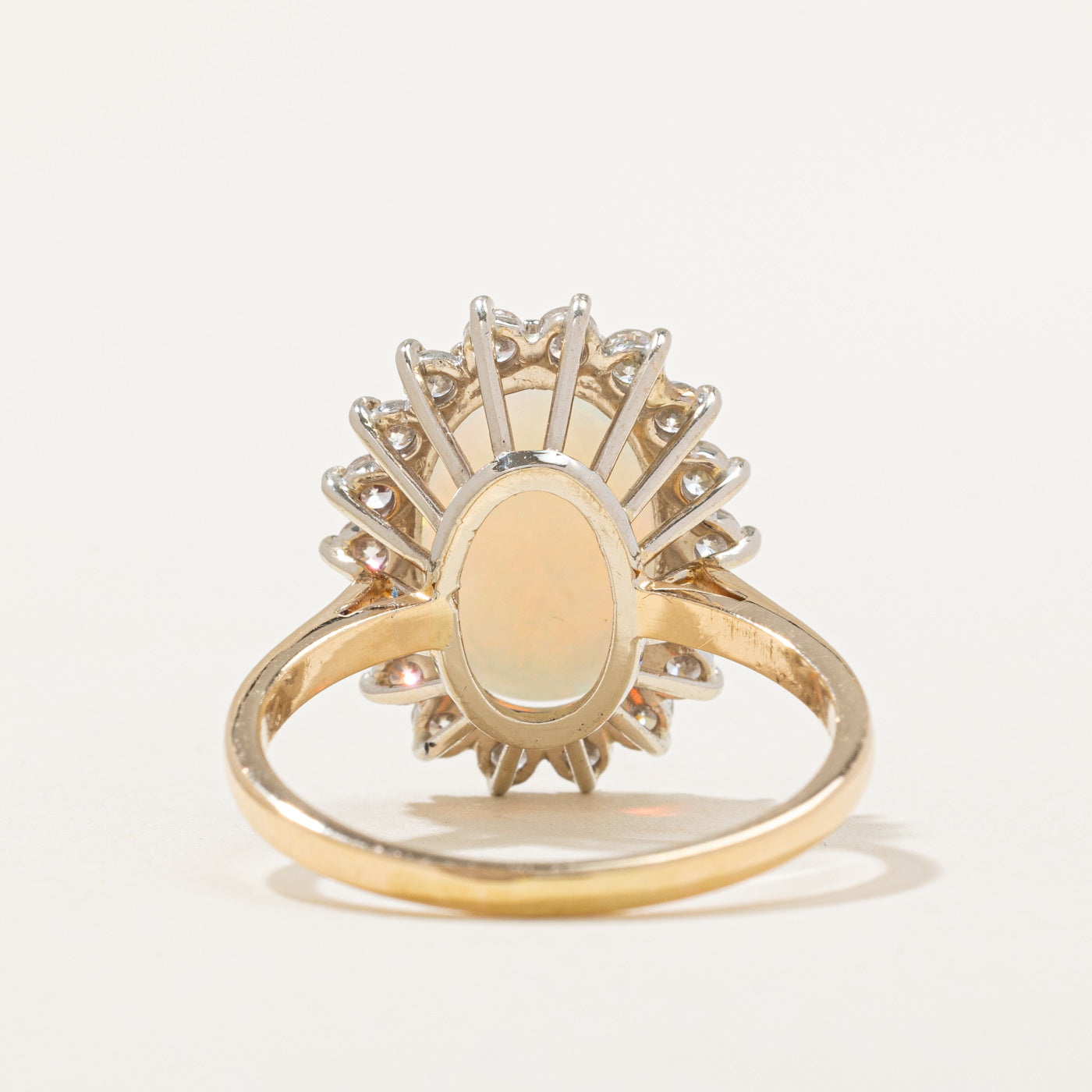 Opal & Diamond Halo Cocktail Ring | 2.10ct, 0.75ctw | SZ 8.25 |