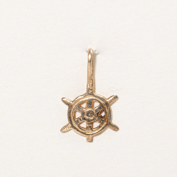 10k Yellow Gold Ship Helm Charm