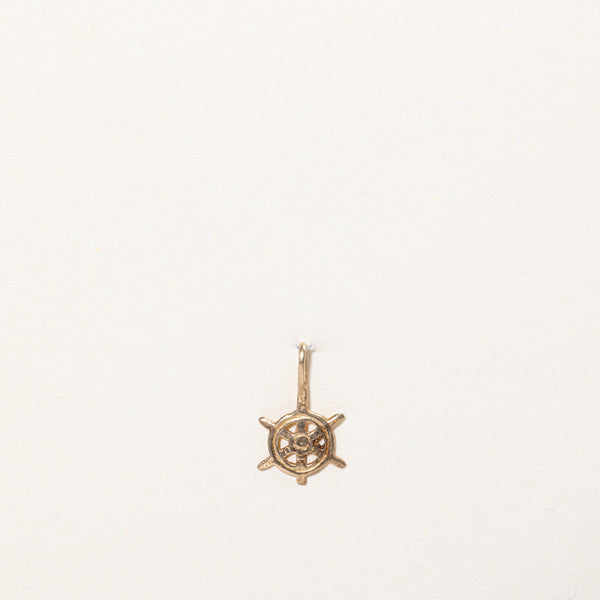 10k Yellow Gold Ship Helm Charm