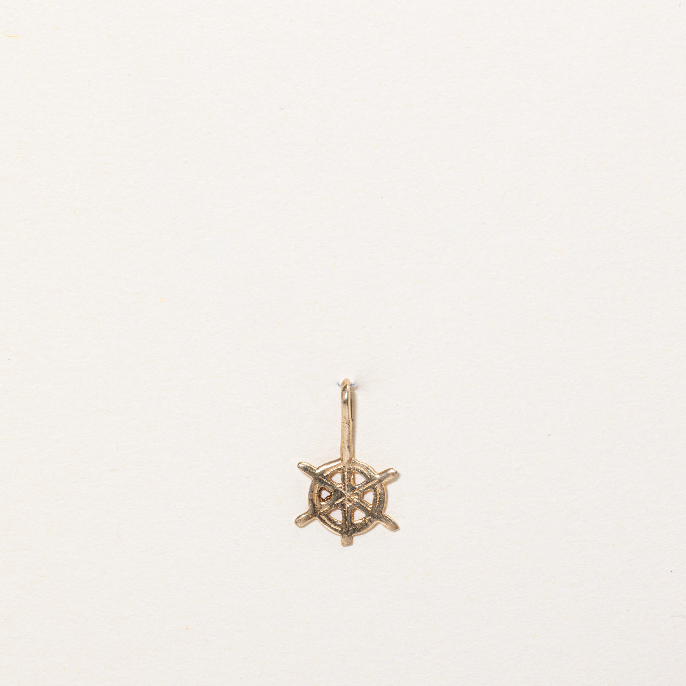 10k Yellow Gold Ship Helm Charm