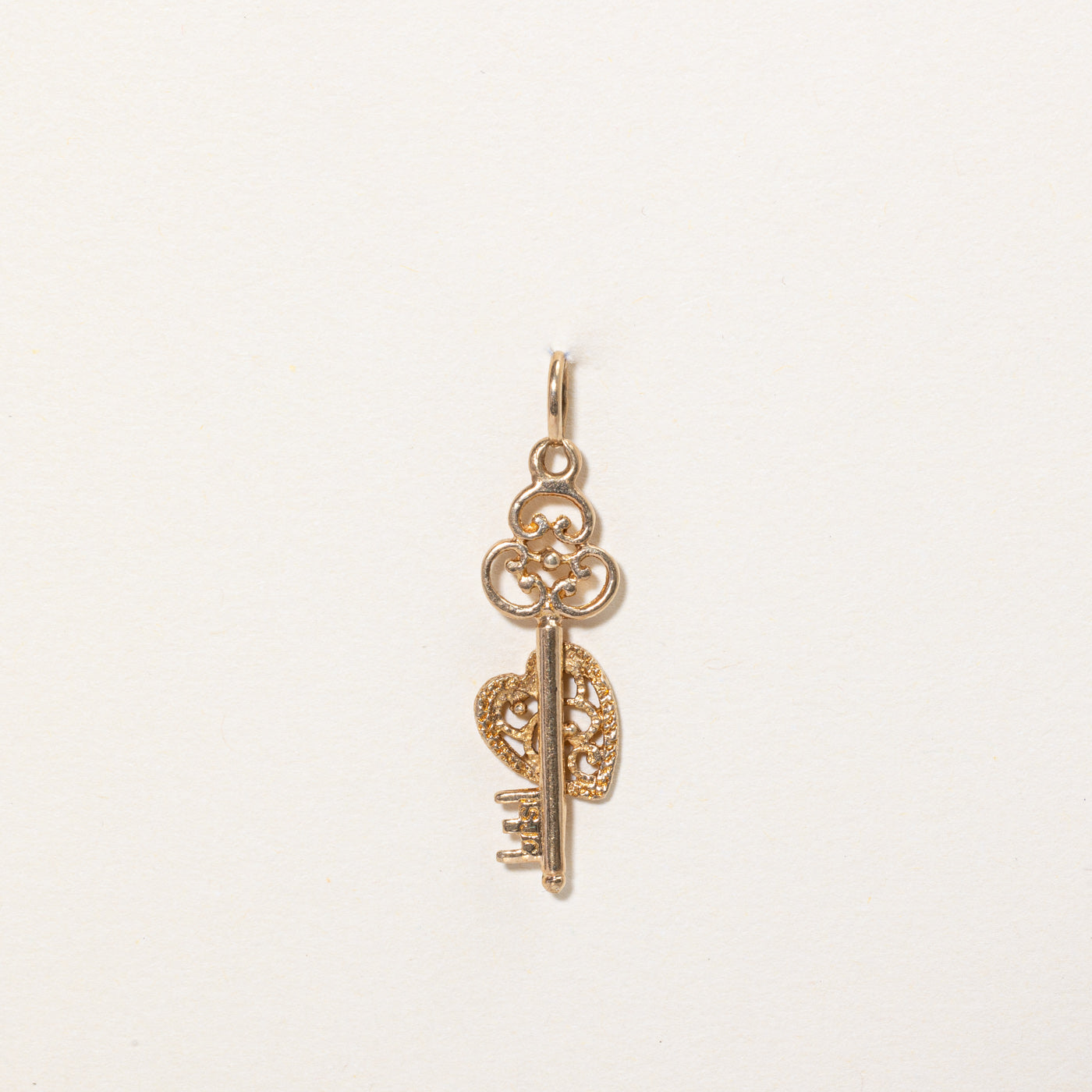 10k Yellow Gold Key & Heart Charm